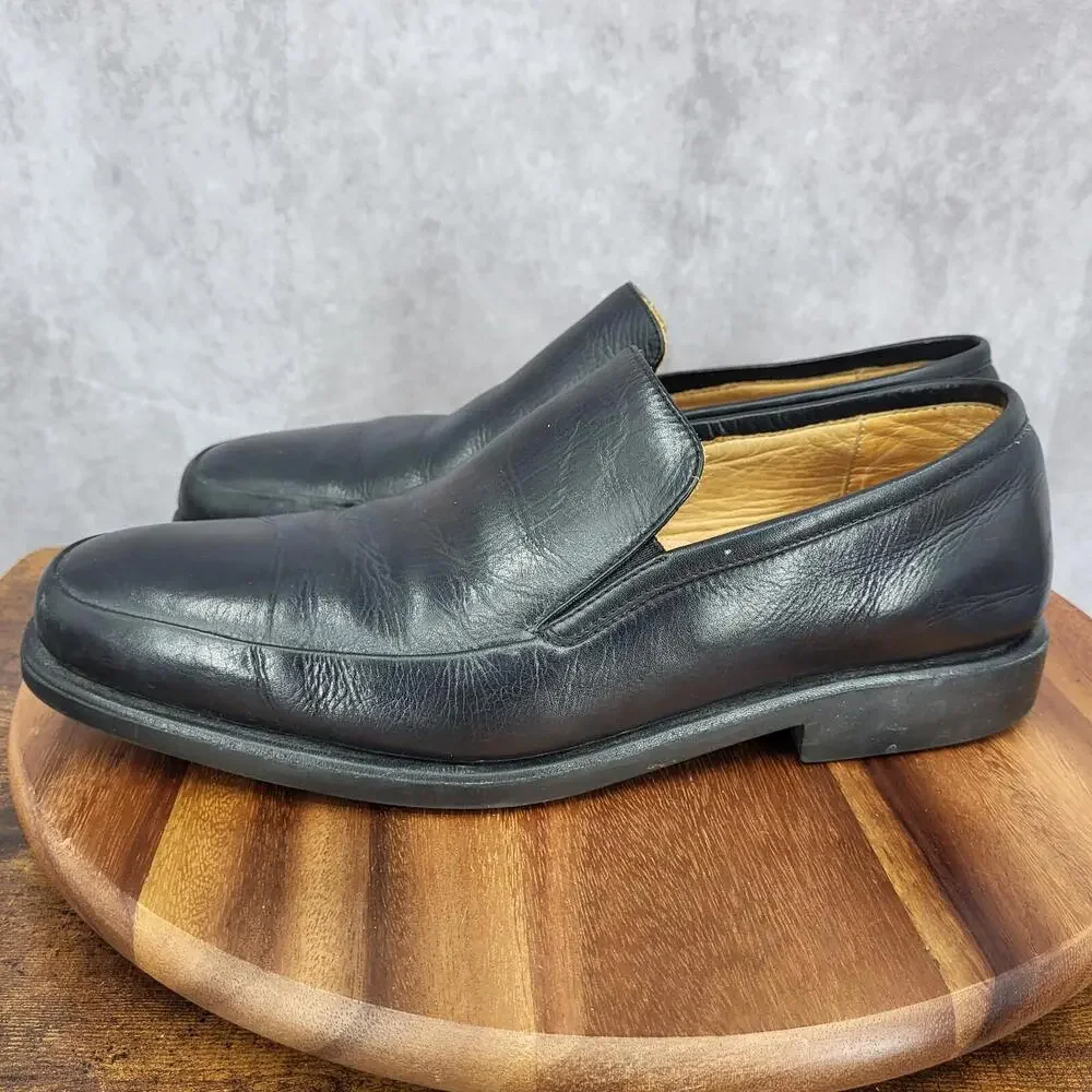 Sandro Moscoloni Loafers Mens 13 D Black Leather Slip On Dress Shoes Brazil Made